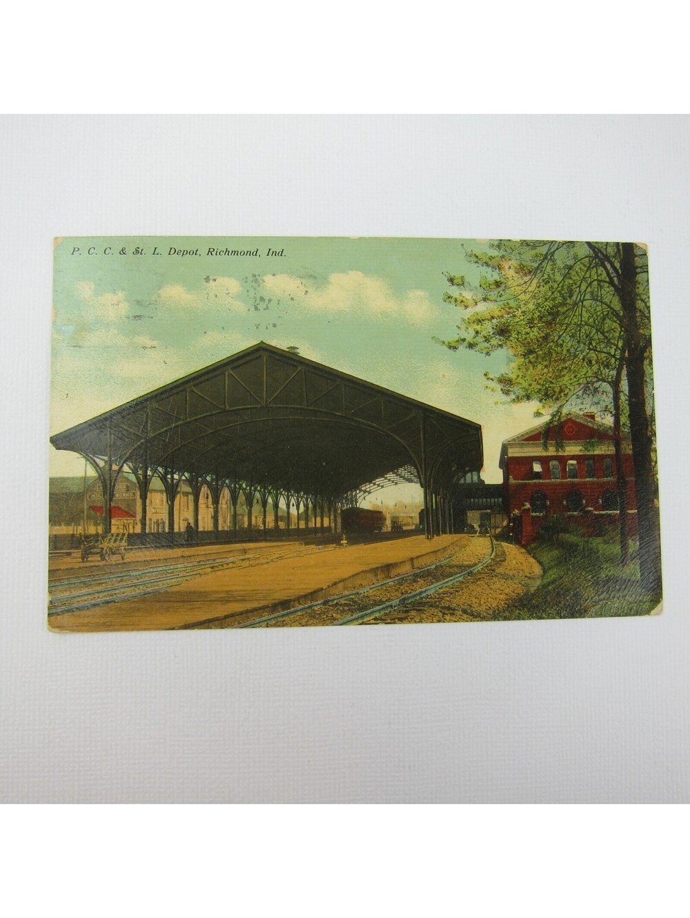 Train Postcard Pittsburgh Cincinnati Chicago St. Louis Railroad Depot Richmond